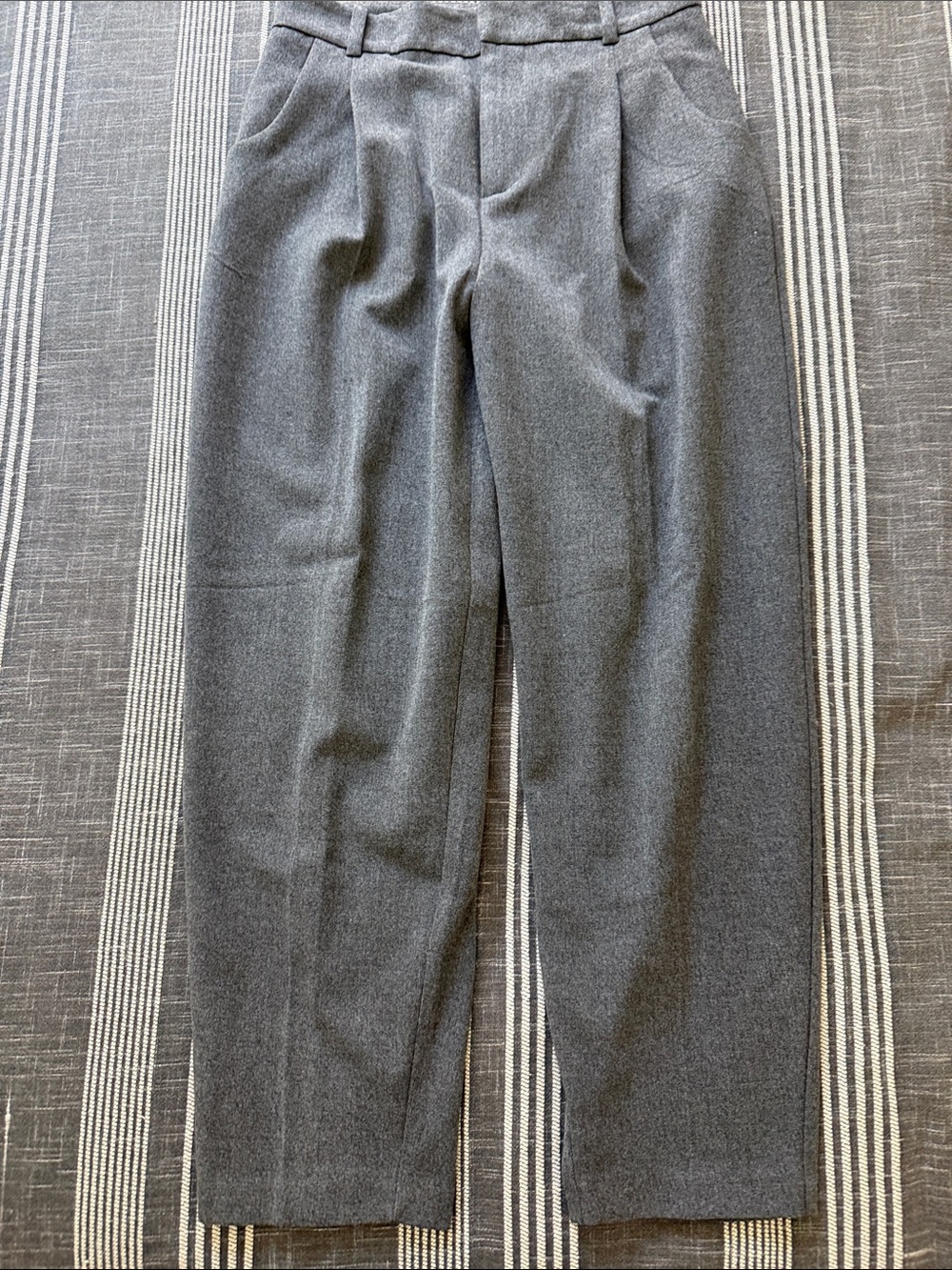 Zara Dark Gray Pleated Dress Pants